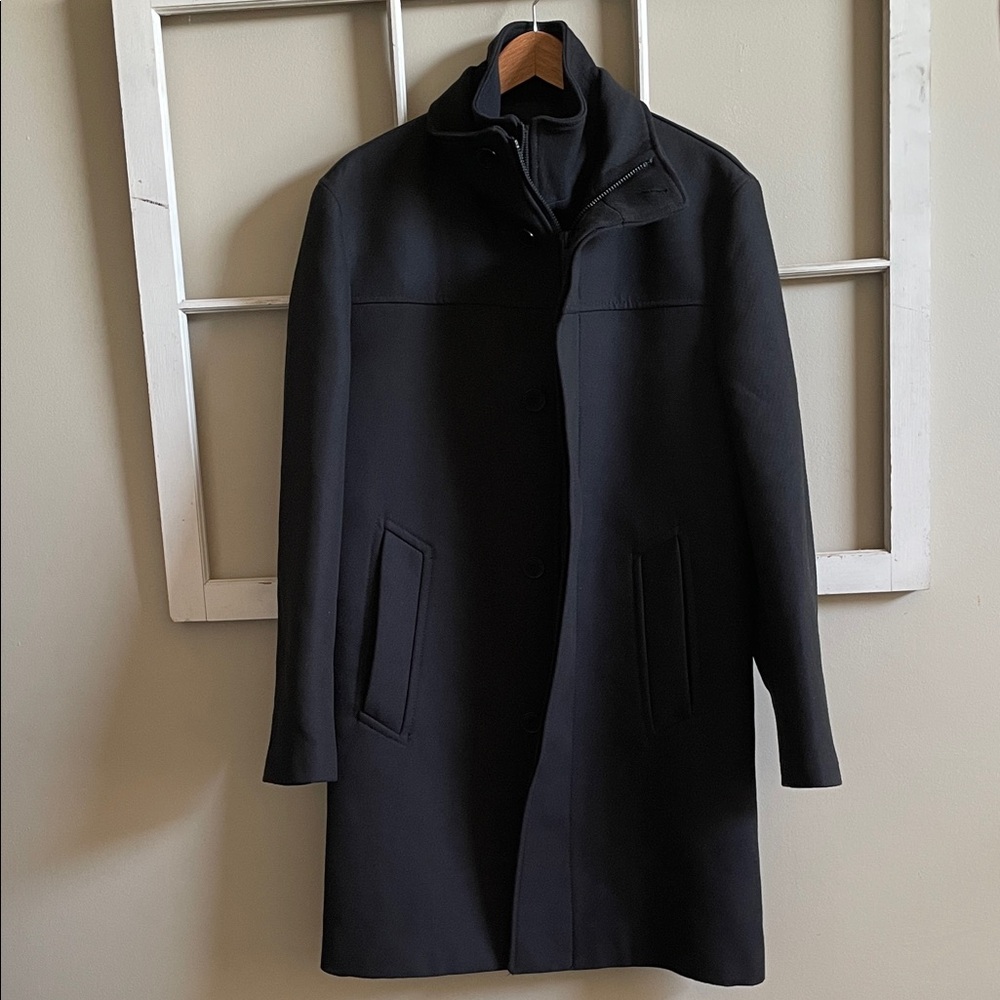 Zara Men's Classic Black Trench Coat